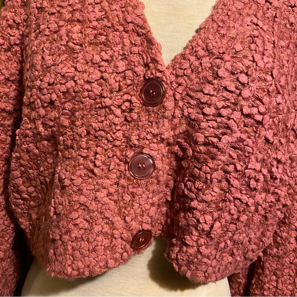 Forever 21 Rose Pink Popcorn Knit Cardigan Sweater - Picture 4 of 10